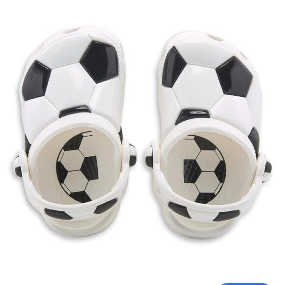 Crocs Little Kids Size C8 Soccer Clogs White Black - Picture 3 of 9